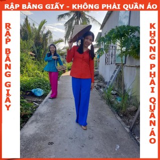 Rập giấy A0 mã AD34 - bộ bà ba người lớn cổ tim