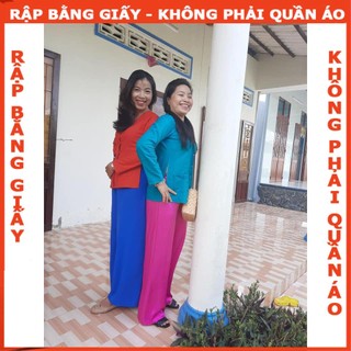 Rập giấy A0 mã AD34 - bộ bà ba người lớn cổ tim