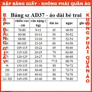 Rập giấy A0 áo dài bé trai mã AD37