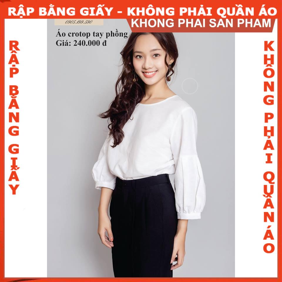 Rập áo croptop tay phồng 555