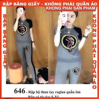 Rập bộ vải thun - Rập giấy mã 646 (BẢN VẼ)