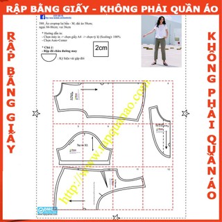 Rập áo croptop - rập giấy mã 580 (BẢN VẼ)