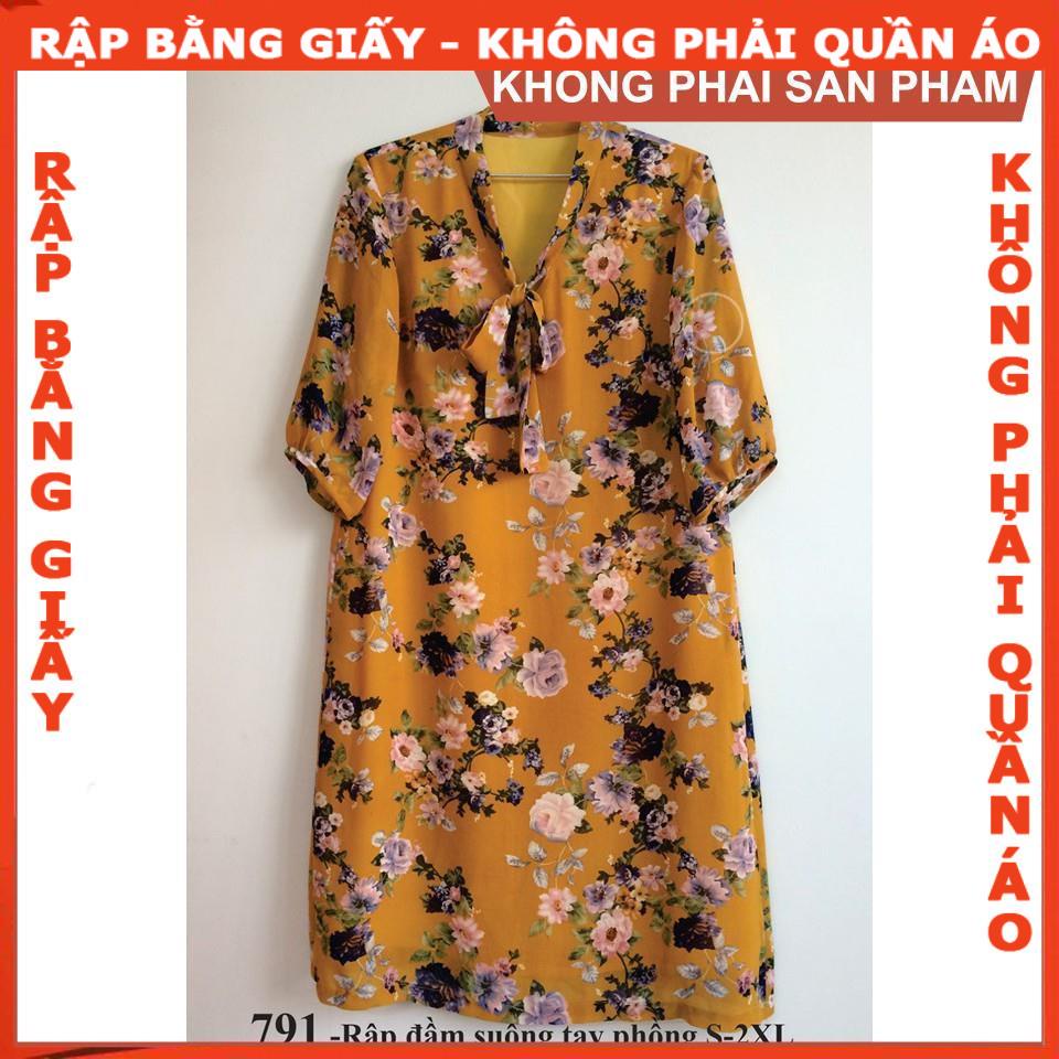 Rập giấy đầm suông tay phồng mã 791 (BẢN VẼ)