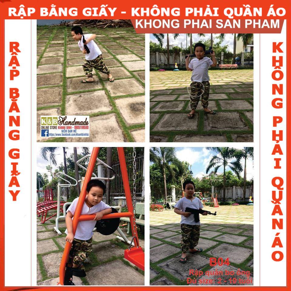 Rập giấy quần bo ống bé trai mã B04 (BẢN VẼ)