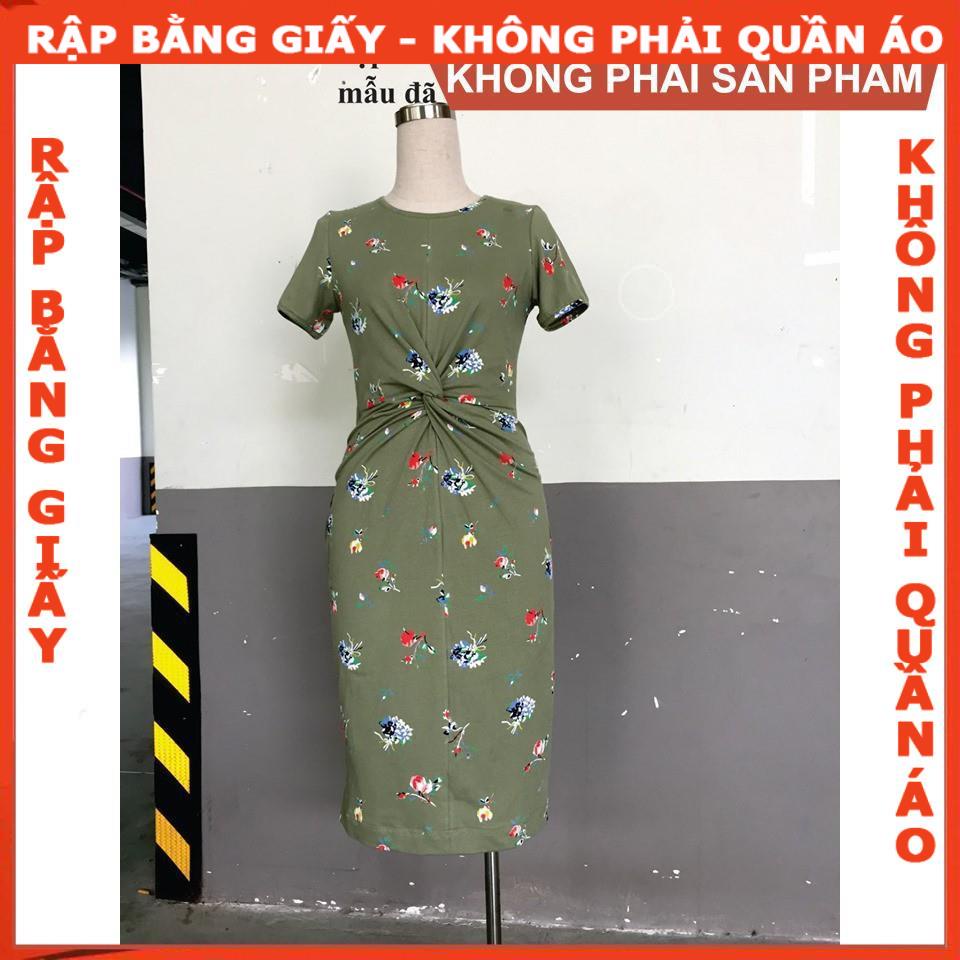 Rập giấy A0 mã 748  - đầm thun xoắn eo