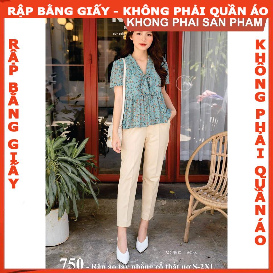 Rập giấy A0 mã 750 - Rập áo thắt nơ (BẢN VẼ)