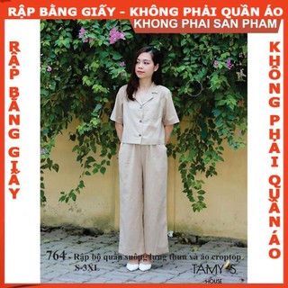 Rập  mã 764 rập bộ quần suông lưng thun