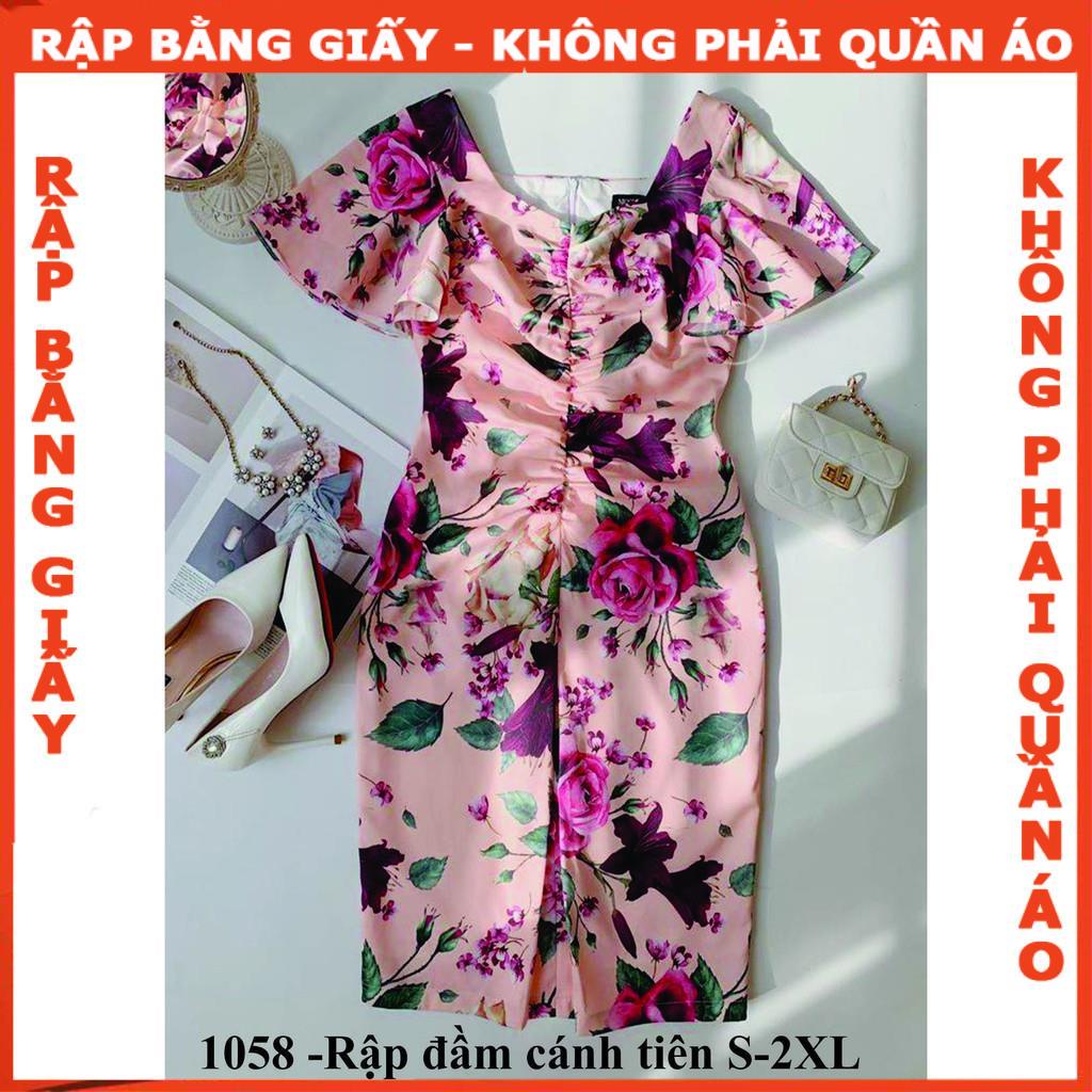 Rập giấy A0 mã 1058 - đầm cổ vuông
