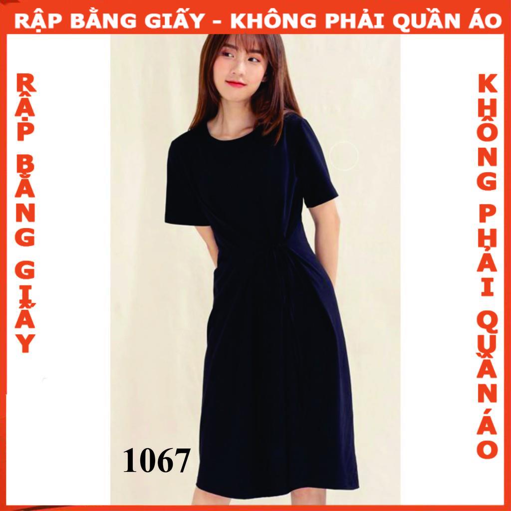 Rập giấy A0 mã 1067 - đầm thun nhún eo