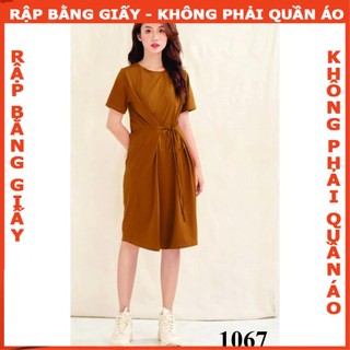 Rập giấy A0 mã 1067 - đầm thun nhún eo
