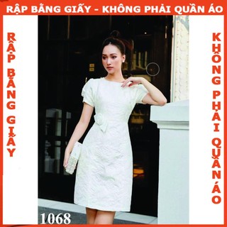 Rập giấy đầm tay phồng dáng A mã 1068- rập giấy A0
