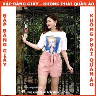 Rập giấy mã 149- Rập quần short lưng thun (BẢN VẼ)