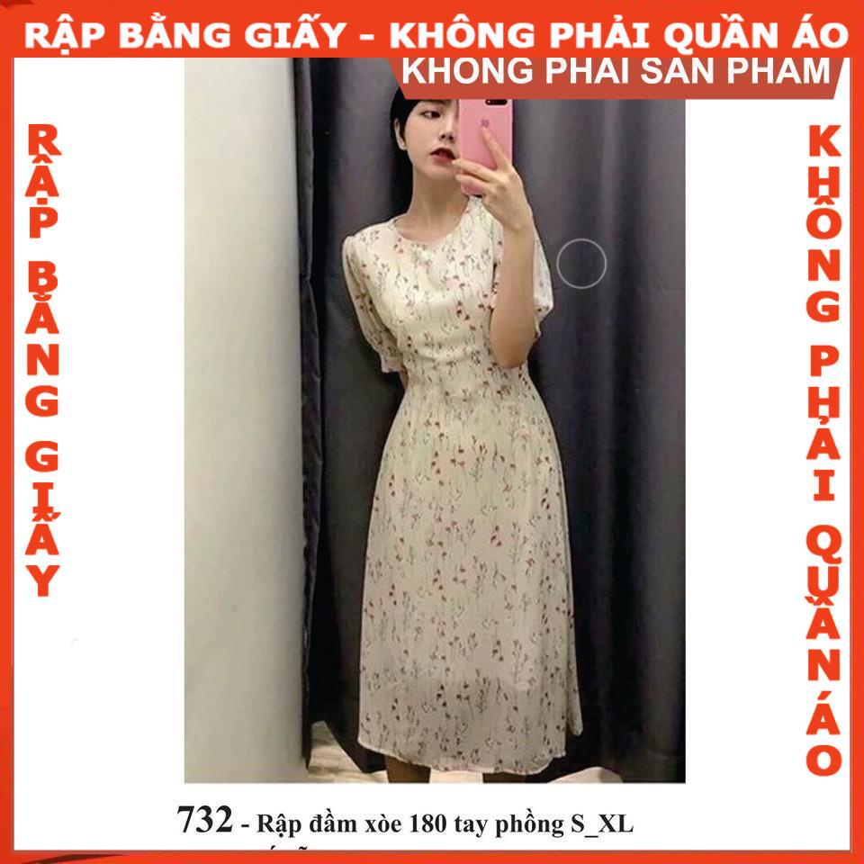 Rập giấy A0 mã 732 - đầm tay phồng