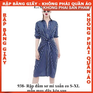 Rập giấy A0 đầm sơ mi xoắn eo - 938