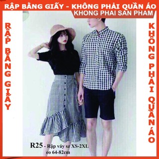 Rập giấy mã R25 cho mẹ - Rập chân váy đuôi cá (BẢN VẼ)