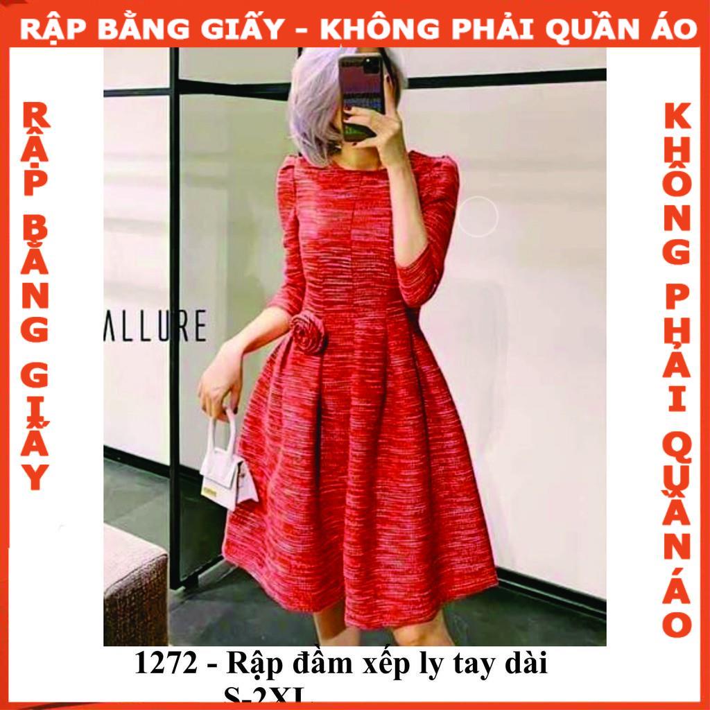 Rập giấy đầm xếp ly tay lửng mã 1272 (BẢN VẼ)