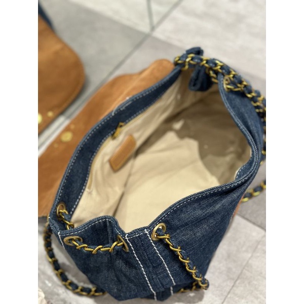 Túi xách nữ Pra.da Vintage chất vải denim sz30cm lót da bò lộn cực đẹp