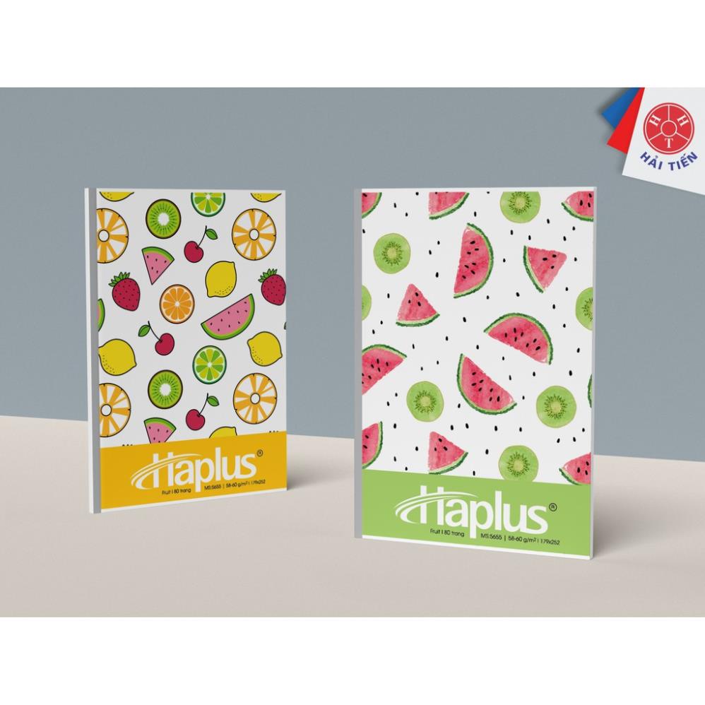 Sổ  Vở  HẢI TIẾN Vở kẻ ngang Haplus Fruit 200 trang - Lốc 5 quyển