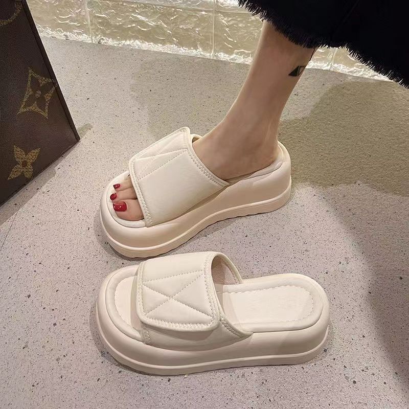 Dép sandal đế dày dép lê hở ngón Velcro mùa hè đế dày