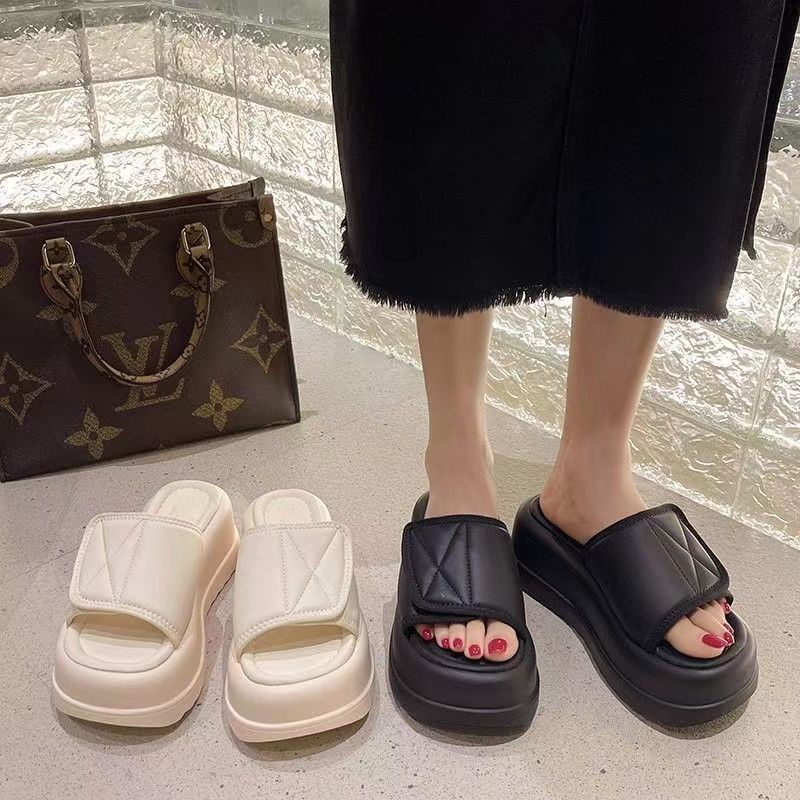 Dép sandal đế dày dép lê hở ngón Velcro mùa hè đế dày