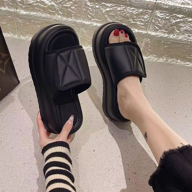 Dép sandal đế dày dép lê hở ngón Velcro mùa hè đế dày