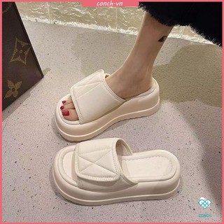 Dép bánh mì dày dép lê hở ngón Velcro mùa hè đế dày