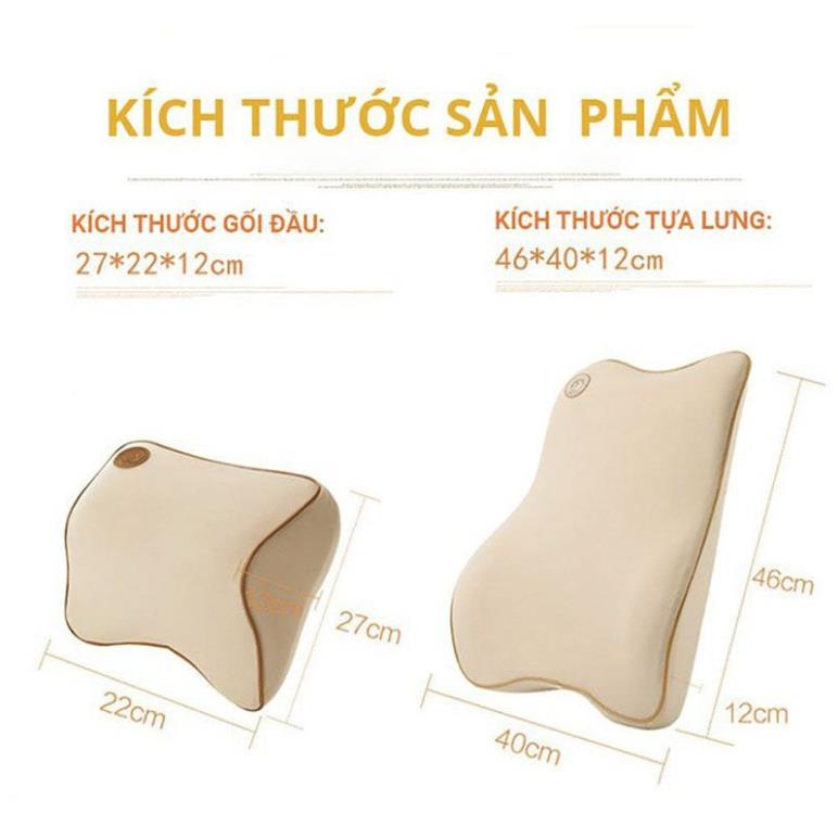 Gối tựa đầu và tựa lưng cao su non ngồi ghế ô tô, tựa lưng văn phòng, gối đầu bàn làm việc cao cấp | BigBuy360 - bigbuy360.vn
