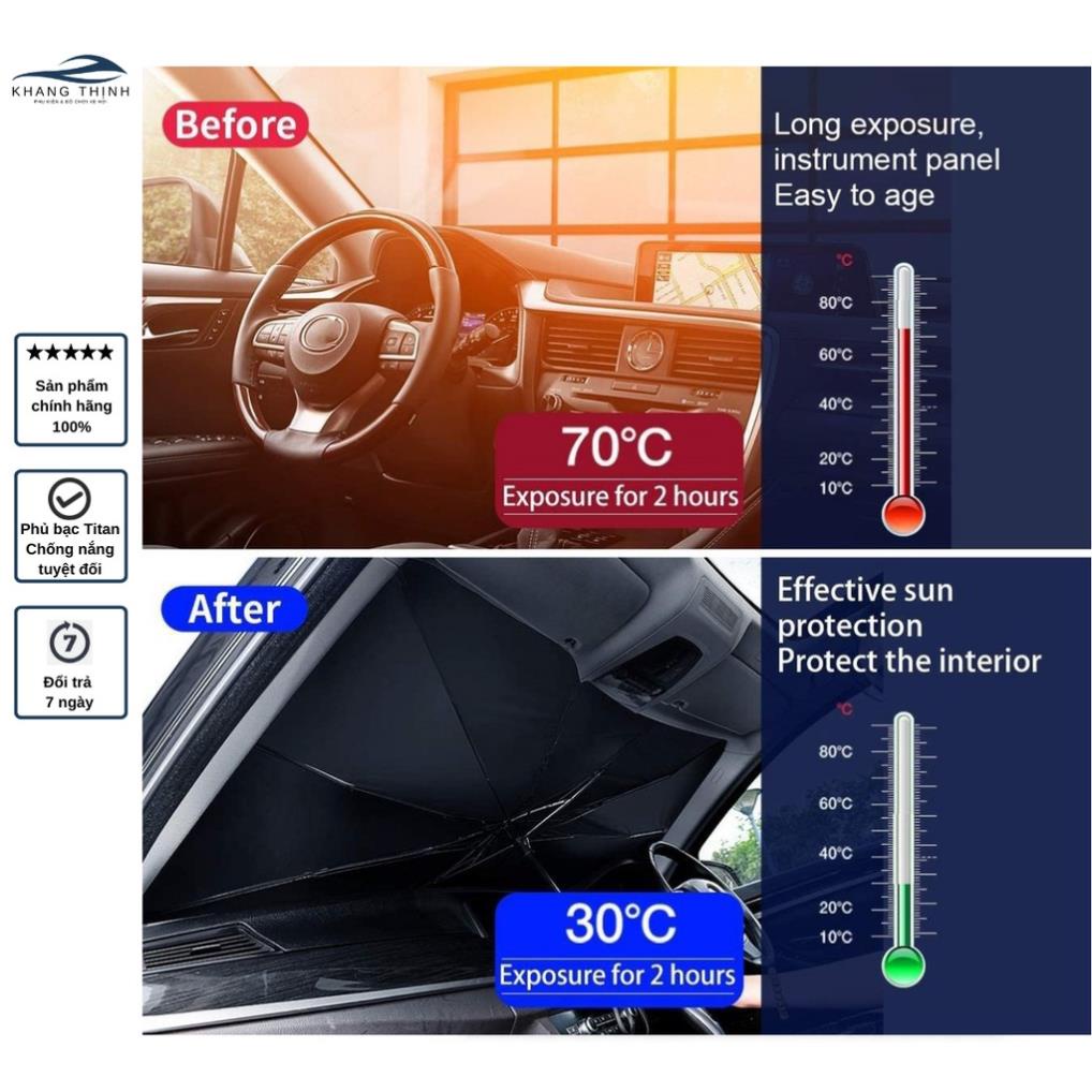 Ô che nắng kính lái ô tô cao cấp, dù che nắng kính lái xe hơi bảo vệ nội thất ô tô Khang Thịnh 2 | BigBuy360 - bigbuy360.vn