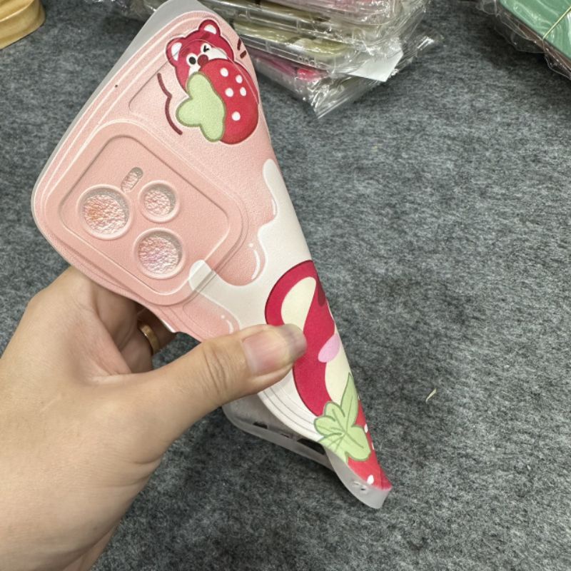 Case ốp lưng Realme C35 / Narzo 50A prime dẻo gấu dâu lotso siêu dễ thương viền lượn sóng bảo vệ camera