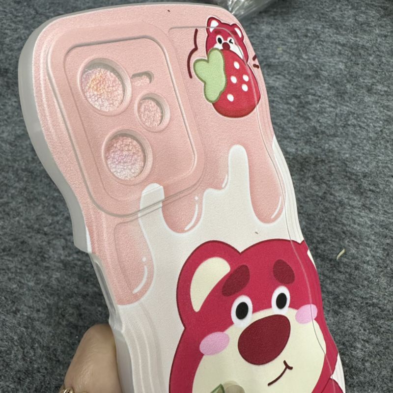Case ốp lưng Realme C35 / Narzo 50A prime dẻo gấu dâu lotso siêu dễ thương viền lượn sóng bảo vệ camera
