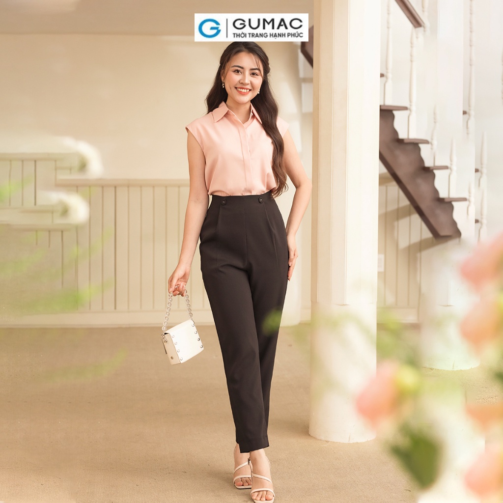 [BST MỚI RA MẮT THÁNG 6] Quần ống đứng xếp lưng thời trang GUMAC QD06038
