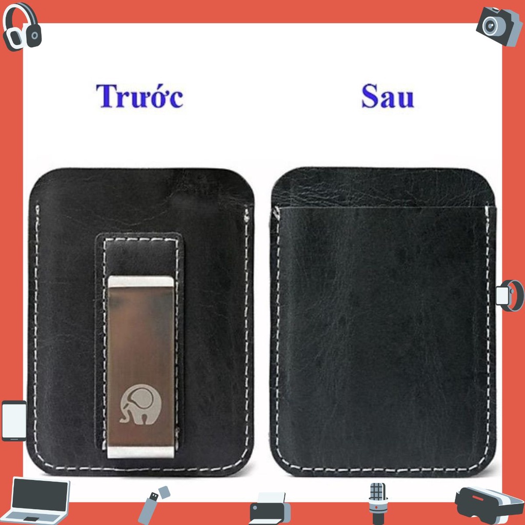 Money Clip Leather - Ví Kẹp Tiền Da Thật (Đen | Nâu) - SiêuChợ3giây