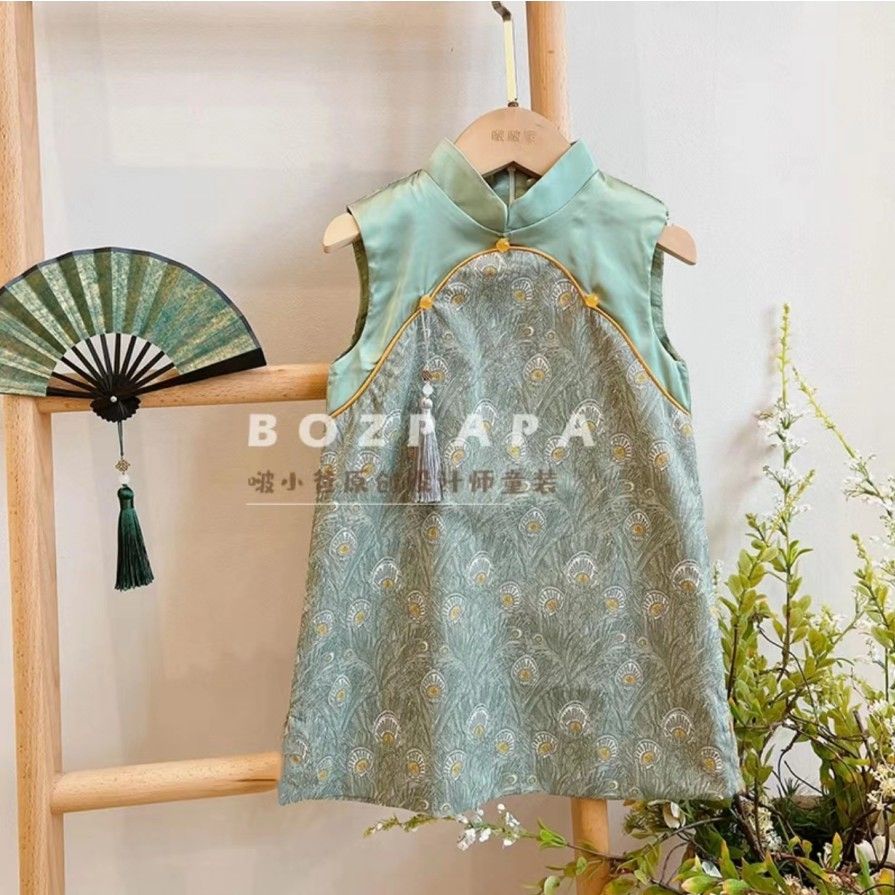 Áo Sơ Mi Ngắn Tay Cài Nút Phong Cách Trung Hoa Cổ Điển Thời Trang Mới Cho Bé Trai / Gái