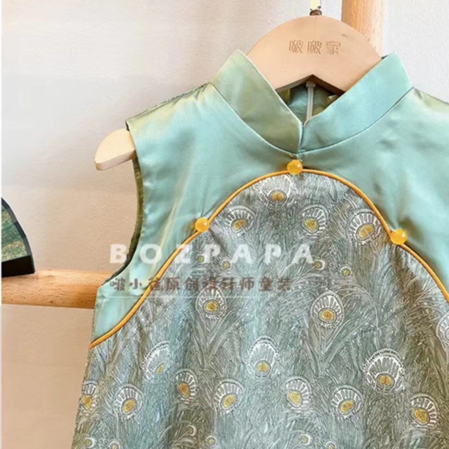 Áo Sơ Mi Ngắn Tay Cài Nút Phong Cách Trung Hoa Cổ Điển Thời Trang Mới Cho Bé Trai / Gái