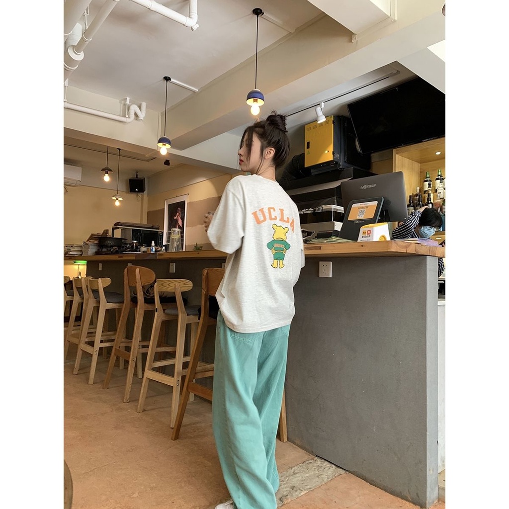 Quần Jean Dài Lưng Cao Ống Rộng Phong Cách Retro Đường Phố Mỹ Thời Trang Mùa Hè Cho Nữ