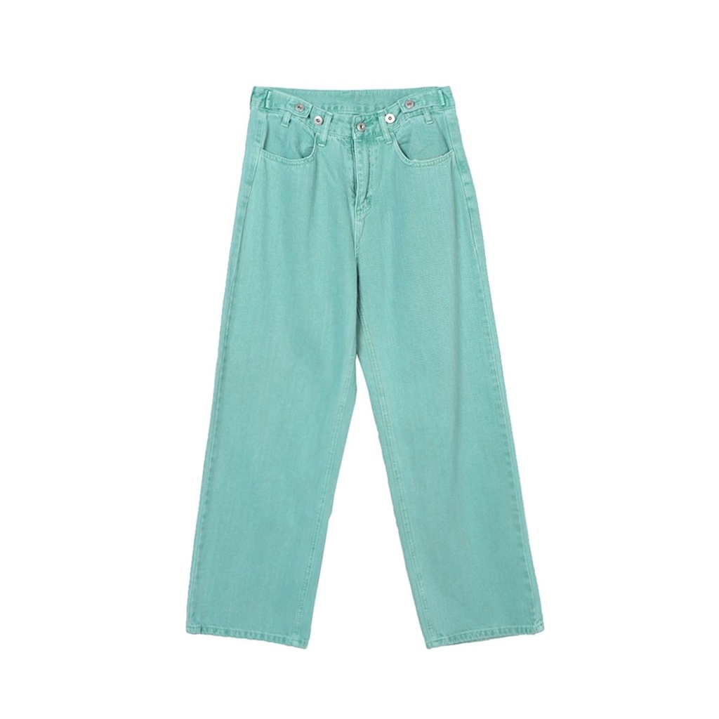 Quần Jean Dài Lưng Cao Ống Rộng Phong Cách Retro Đường Phố Mỹ Thời Trang Mùa Hè Cho Nữ