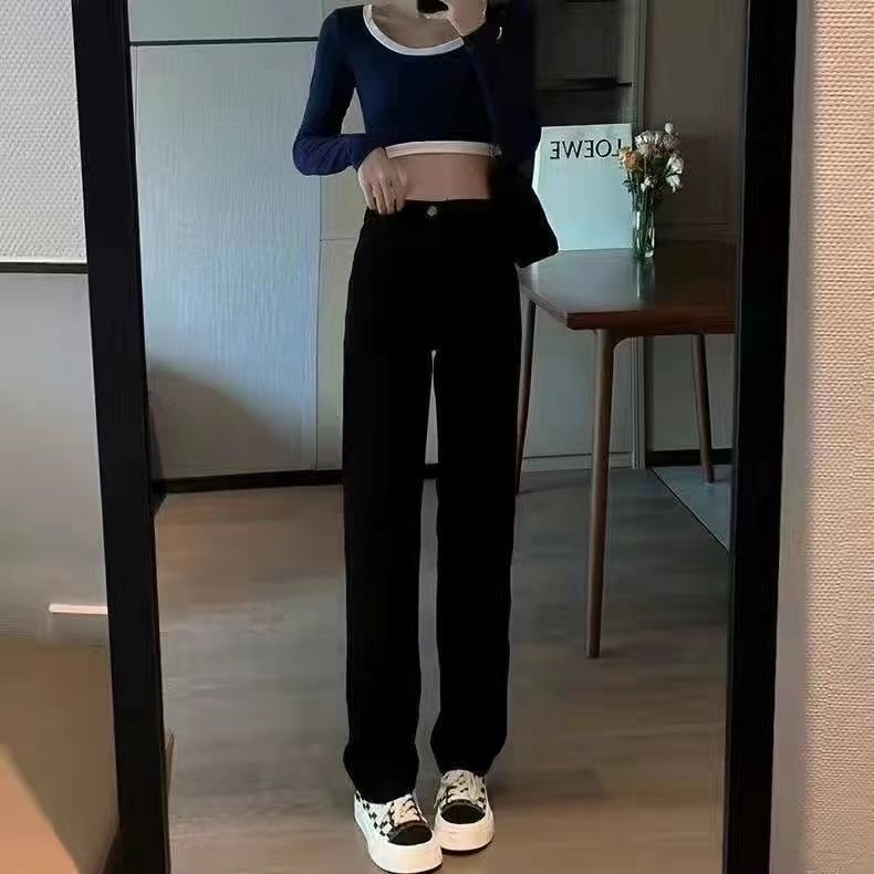 Quần Jean Dài Ống Rộng Lưng Cao Màu Gradient Thời Trang Mùa Xuân Cá Tính Cho Nữ