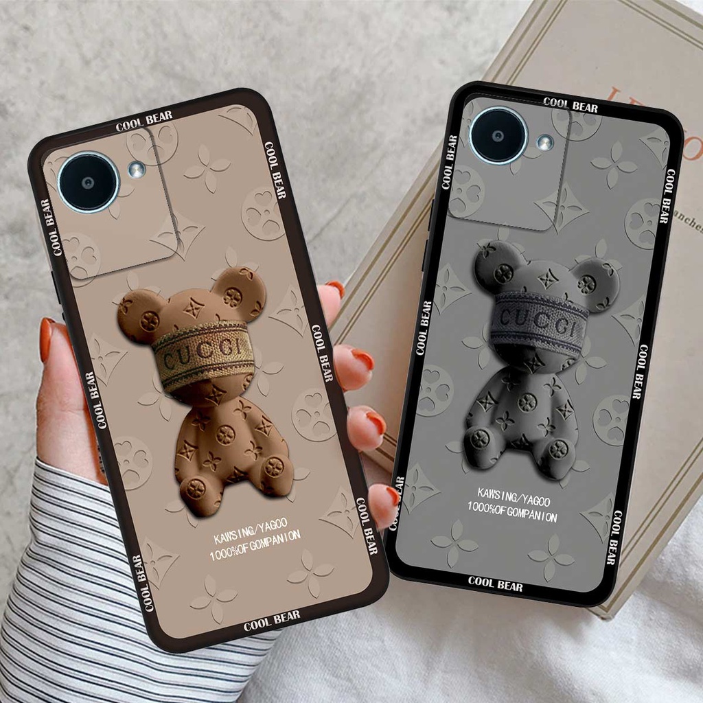 Ốp lưng Realme C30s bear, k@ws thương hiệu phong cách ốp lưng thời trang cao cấp
