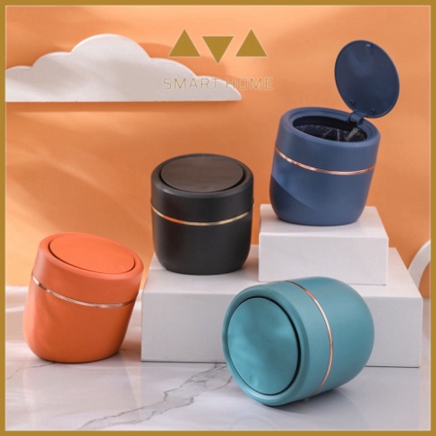 Thùng Rác Mini Để Bàn Loại Sang Cao Cấp Nhựa PP Dạng Bầu Nghiêng BN9209 SmartHome