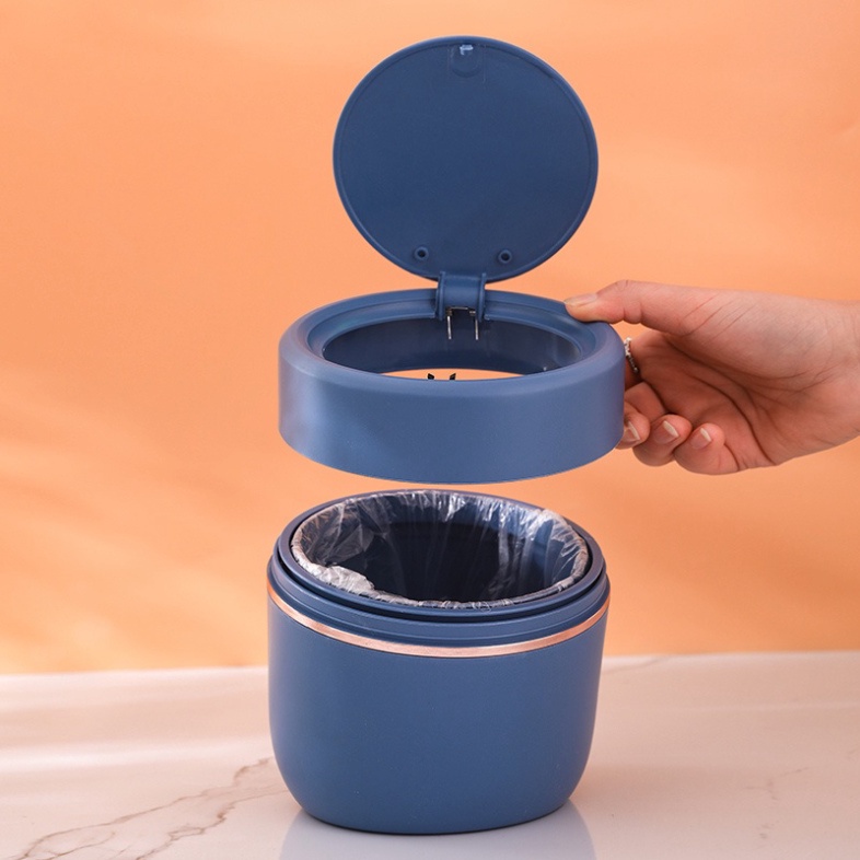 Thùng Rác Mini Để Bàn Loại Sang Cao Cấp Nhựa PP Dạng Bầu Nghiêng BN9209 SmartHome