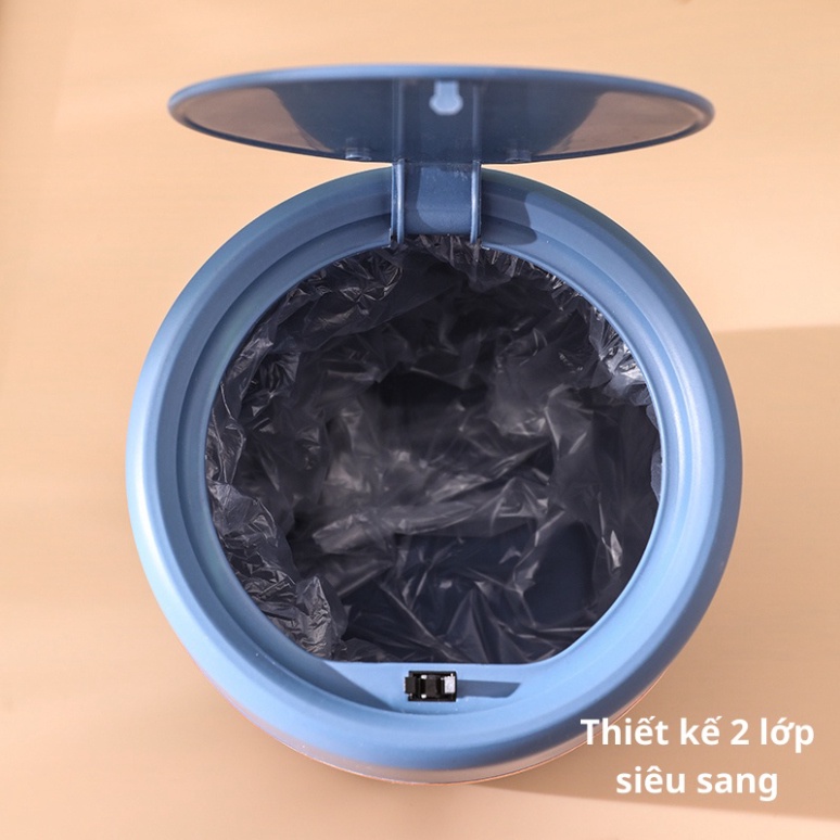 Thùng Rác Mini Để Bàn Loại Sang Cao Cấp Nhựa PP Dạng Bầu Nghiêng BN9209 SmartHome
