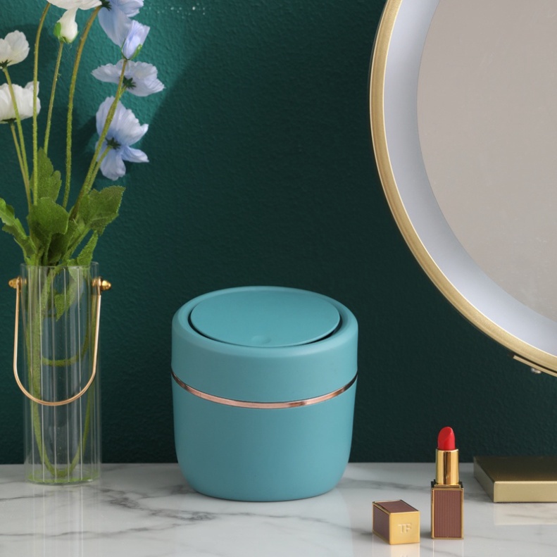 Thùng Rác Mini Để Bàn Loại Sang Cao Cấp Nhựa PP Dạng Bầu Nghiêng BN9209 SmartHome