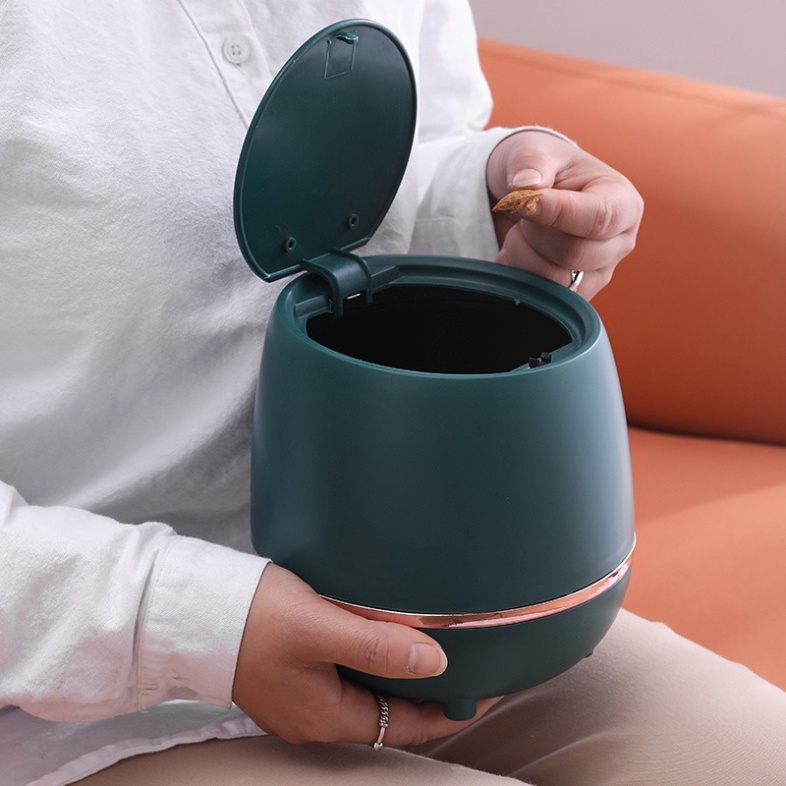 Thùng Rác Mini Để Bàn 2 Lớp Loại Sang Cao Cấp Nhựa PP Dạng Bầu B9212 SmartHome
