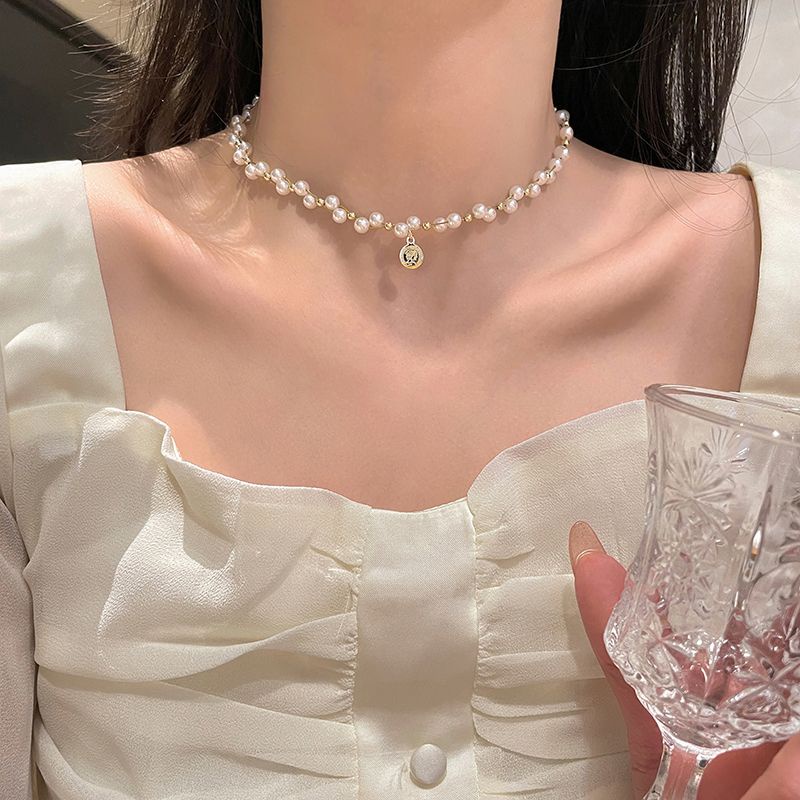 Vòng Cổ choker Đính Ngọc Trai Sang Trọng Thời Trang Mùa Hè Cho Nữ