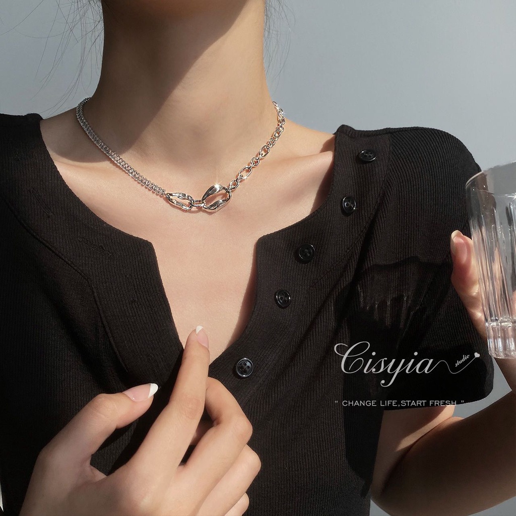 Dây Chuyền Đính Đá Zircon Thiết Kế Sang Trọng Đơn Giản Cho Nữ