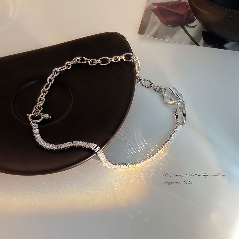 Dây Chuyền Đính Đá Zircon Thiết Kế Sang Trọng Đơn Giản Cho Nữ