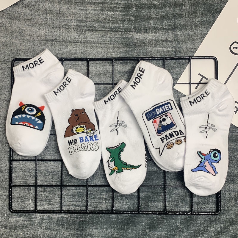 Vớ Cổ Thấp Thấm Hút Mồ Hôi In Họa Tiết Hoạt Hình Dễ Phối Đồ
