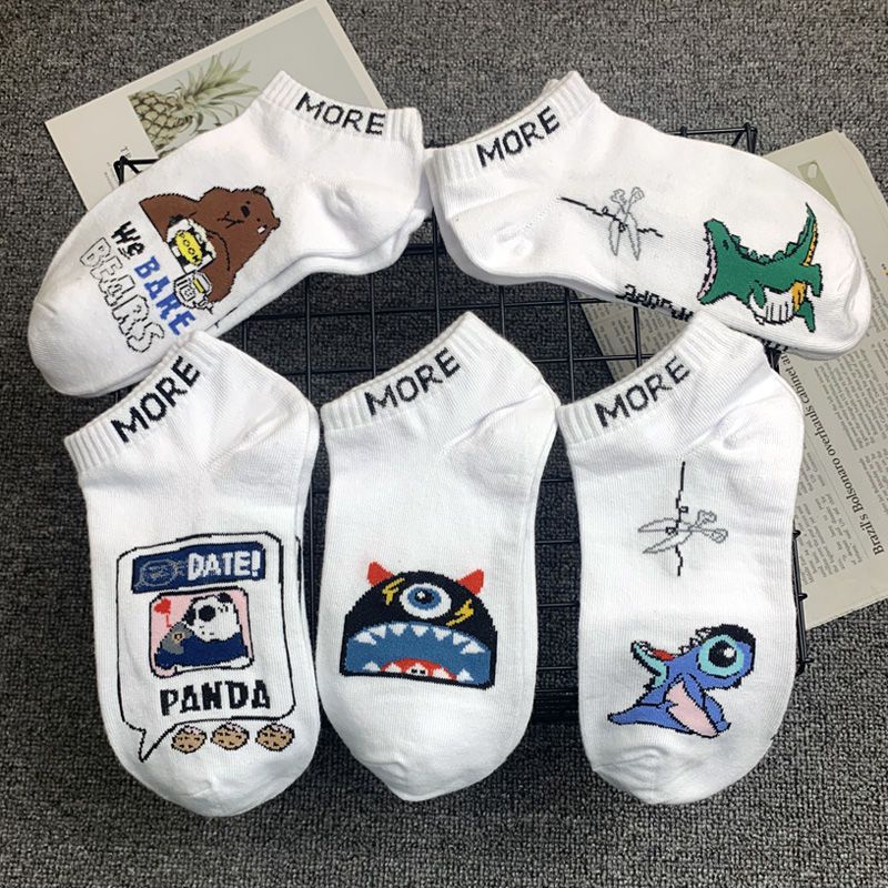 Vớ Cổ Thấp Thấm Hút Mồ Hôi In Họa Tiết Hoạt Hình Dễ Phối Đồ