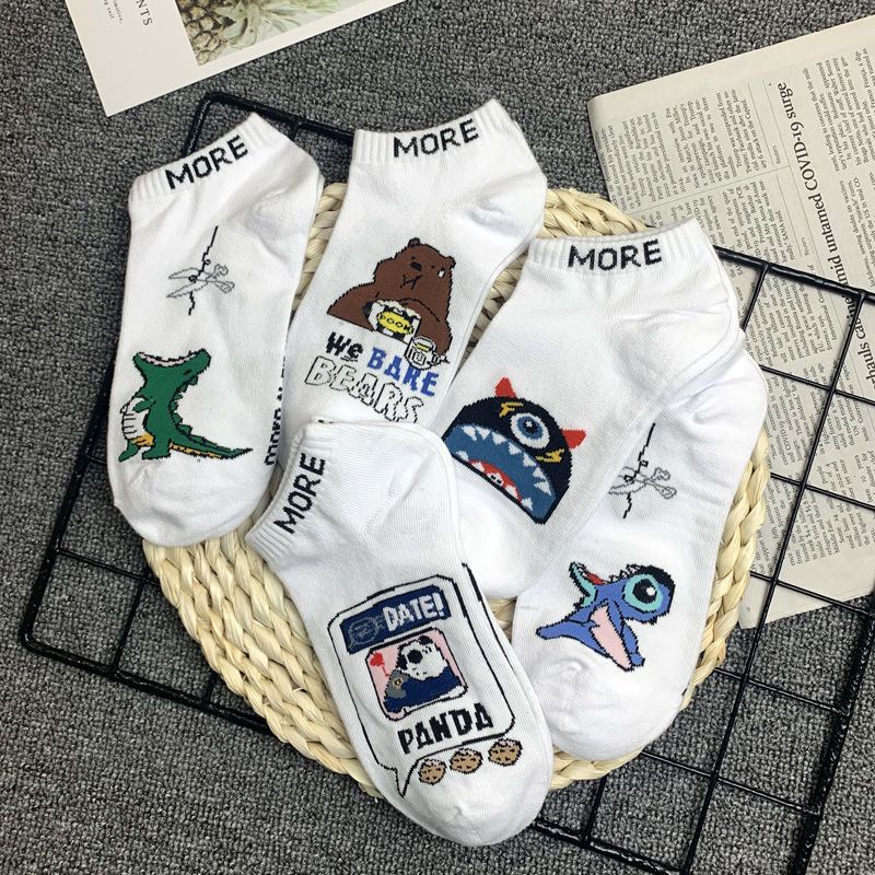 Vớ Cổ Thấp Thấm Hút Mồ Hôi In Họa Tiết Hoạt Hình Dễ Phối Đồ