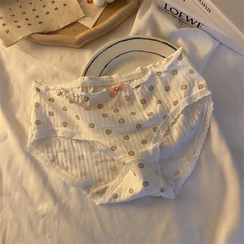 Quần Lót Cotton Lưng Vừa Kháng Khuẩn In Hình Gấu Dễ Thương Cho Nữ